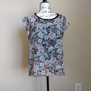 Philosophy cap sleeve floral blouse size M